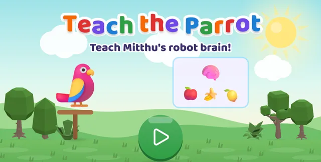 Teach the Parrot title screen