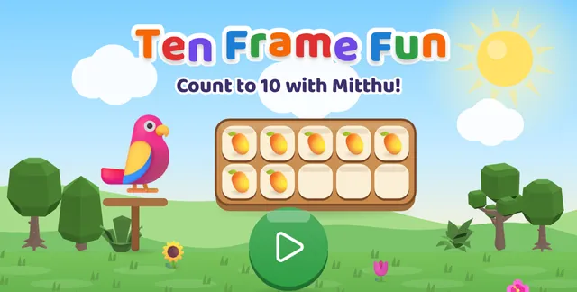 Ten Frame Fun title screen